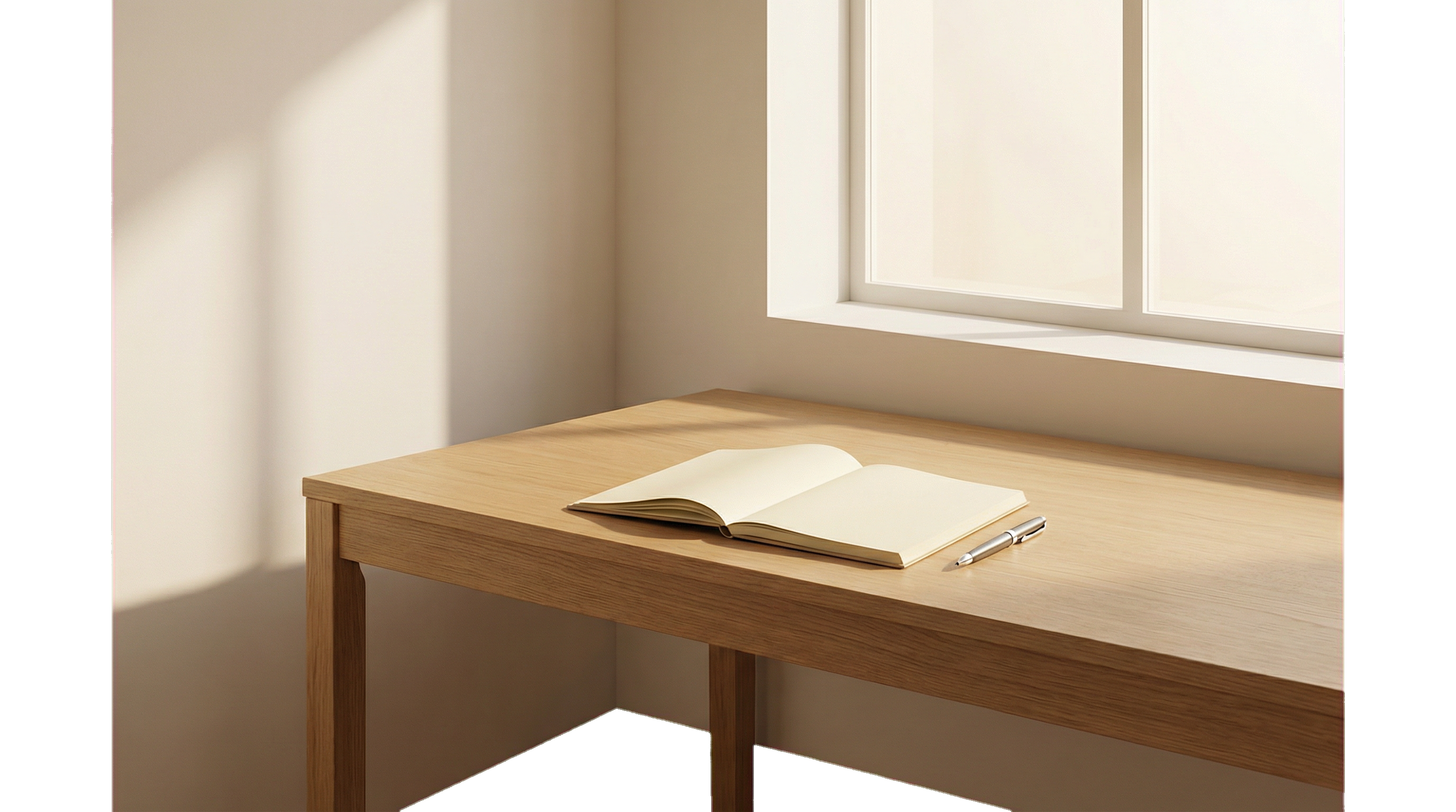 Clean, minimalist workspace representing clarity and simplicity